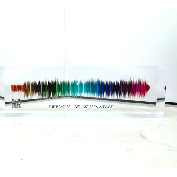 Beatles Soundwave Art Paper Weight with "I've Seen A Face" Colored Soundwave - Picture 1 of 5